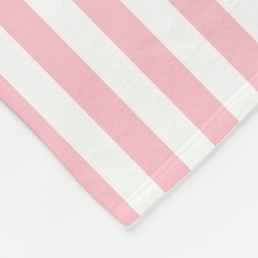 Roze en Wit Medium Size Verticale Stripes Fleece Deken (Hoek)