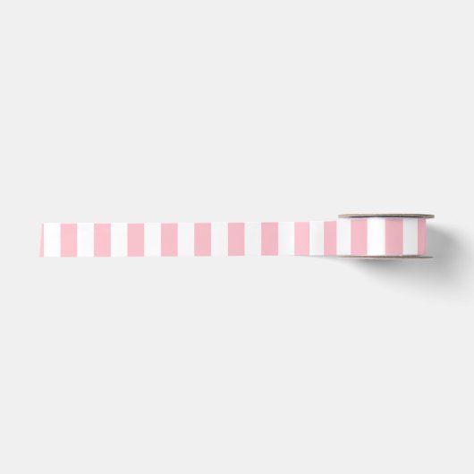 Roze en Wit Medium Size Verticale Stripes Lint (Voorkant)