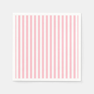 Roze en Wit Medium Size Verticale Stripes Papier Servet