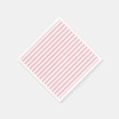 Roze en Wit Medium Size Verticale Stripes Papier Servet (Hoek)