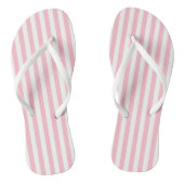 Roze en Wit Medium Size Verticale Stripes Teenslippers (Voetbed)