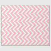 Roze en Wit Medium Verticale Chevron Stripes Cadeaupapier (Vlak)