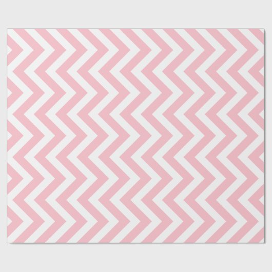 Roze en Wit Medium Verticale Chevron Stripes Cadeaupapier (Vlak)