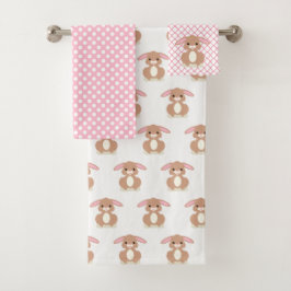 Roze en wit met de Kinder keukenset van Rabbit Bad Handdoek