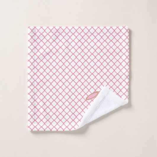 Roze en wit met de Kinder keukenset van Rabbit Bad Handdoek (Wasdoekje)