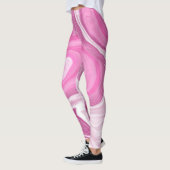 Roze en wit met een aanraking van Paarse marmerkun Leggings (Links)