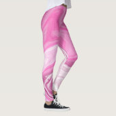 Roze en wit met een aanraking van Paarse marmerkun Leggings (Rechts)