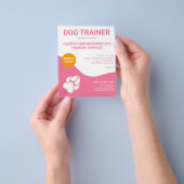 Roze en wit met Oranje en honden Flyer (Hand)