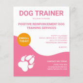 Roze en wit met Oranje en honden Flyer (Voorkant)