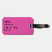 Roze en wit met zwarte porty Volleyball Bagagelabel (Achterkant horizontaal)