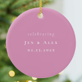 Roze en Wit Minimal Wedding Kerst Ornament