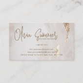 Roze en wit minimalistisch visitekaartje (Achterkant)