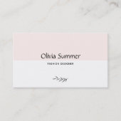 Roze en wit minimalistisch visitekaartje (Voorkant)