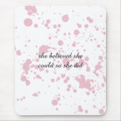 Roze en Wit Minimalistische Inspirerend Muismat (Voorkant)