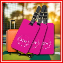 Roze en Wit | Modern Initialen Monogram