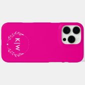 Roze en Wit | Modern Initialen Monogram Case-Mate iPhone Case (Achterkant (horizontaal))