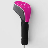 Roze en Wit | Modern Initialen Monogram Golfheadcover (Schuin)