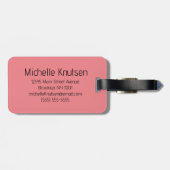 Roze en wit | Modern Monogram Custom Bagagelabel (Achterkant horizontaal)