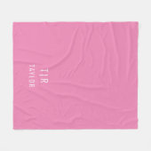 Roze en wit modern monogram elegant fleece deken (Voorkant (Horizontaal))