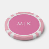 Roze en wit | Modern monogram Poker Chips (Enkel)