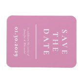 Roze en wit Modern Save the Date Magnet Magneet (Horizontaal)