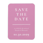 Roze en wit Modern Save the Date Magnet Magneet (Verticaal)