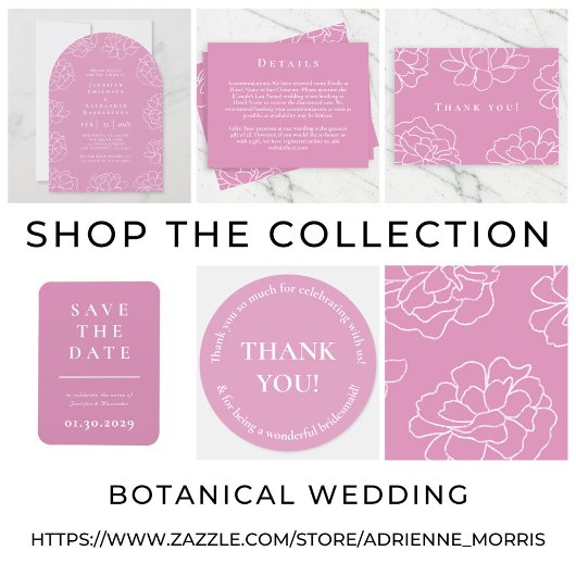 Roze en wit Modern Save the Date Magnet Magneet