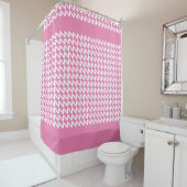 Roze en wit Moderne Scherpe Golven Douchegordijn (In situ)