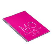 Roze en Wit Monogram Initiaal Notitieboek Journal (Rechterzijde)