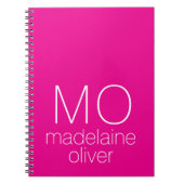 Roze en Wit Monogram Initiaal Notitieboek Journal (Voorkant)