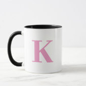 Roze en wit monogram mok (Links)