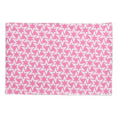 Roze en wit motief | Geometrisch sterpatroon Kussensloop (Achterkant)