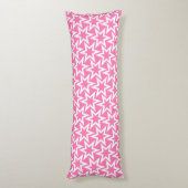 Roze en wit motief | Geometrisch sterpatroon Lichaamskussen (Achterkant (Verticaal))
