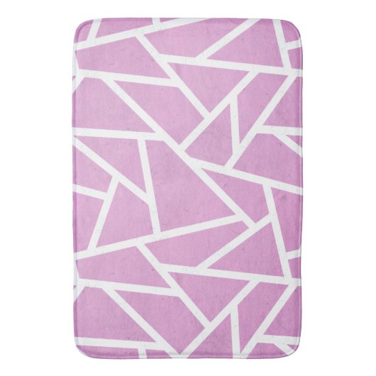 Roze en wit mozaïekpatroon badmat (Voorkant Verticaal)