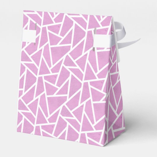 Roze en wit mozaïekpatroon bedankdoosjes (Achterkant)