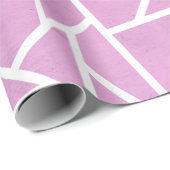 Roze en wit mozaïekpatroon cadeaupapier (Rol Hoek)