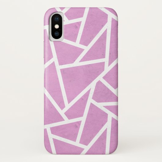 Roze en wit mozaïekpatroon Case-Mate iPhone case (Achterkant)
