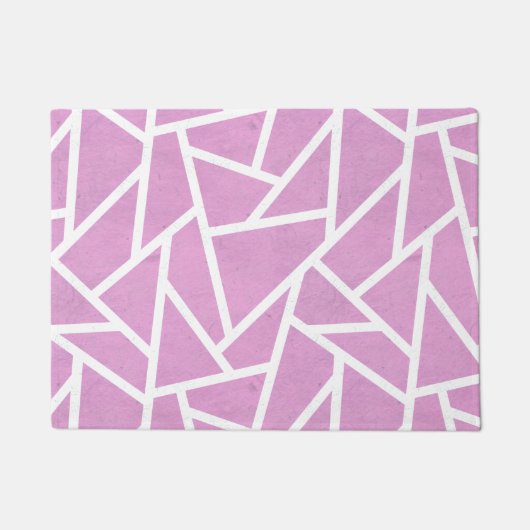 Roze en wit mozaïekpatroon deurmat (Voorkant)