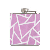 Roze en wit mozaïekpatroon heupfles (Achterkant)