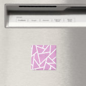 Roze en wit mozaïekpatroon magneet (Insitu (Vaatwasser))