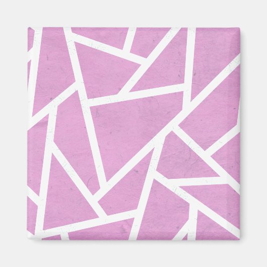 Roze en wit mozaïekpatroon magneet (Voorkant)