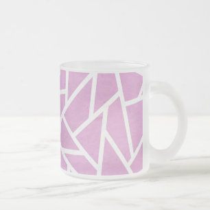 Roze en wit mozaïekpatroon matglas koffiemok