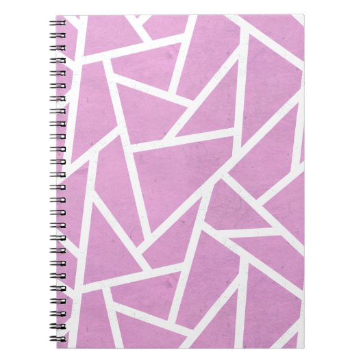 Roze en wit mozaïekpatroon notitieboek (Voorkant)