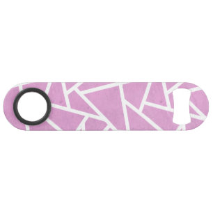 Roze en wit mozaïekpatroon speed flessenopener