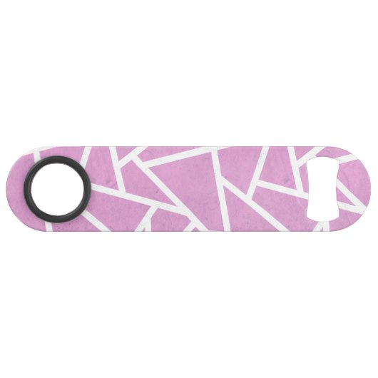 Roze en wit mozaïekpatroon speed flessenopener (Voorkant (Horizontaal))
