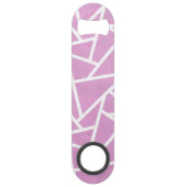 Roze en wit mozaïekpatroon speed flessenopener (Achterkant)