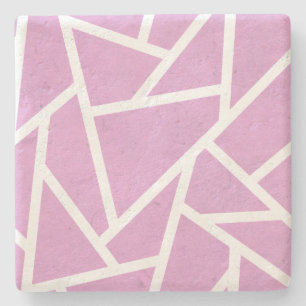 Roze en wit mozaïekpatroon stenen onderzetter