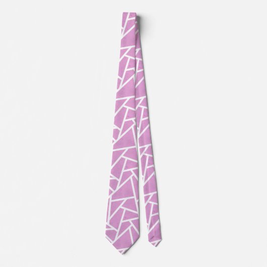 Roze en wit mozaïekpatroon stropdas (Voorkant)