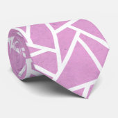Roze en wit mozaïekpatroon stropdas (Opgerold)