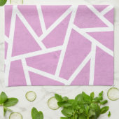 Roze en wit mozaïekpatroon theedoek (Gevouwen)